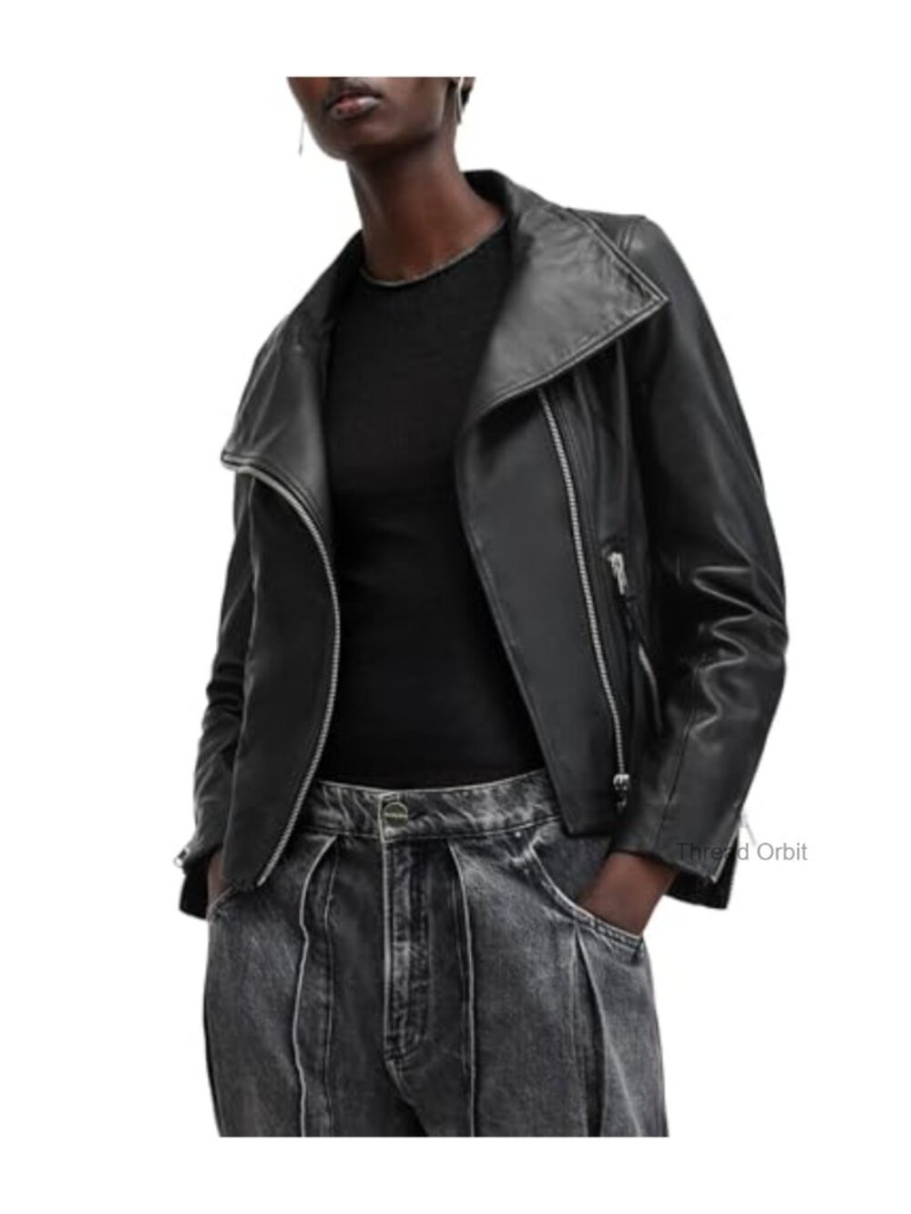 Women's Leather Biker Jacket AllSaints Ellis